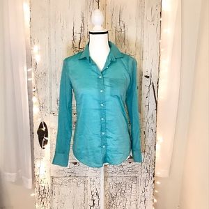 J. Crew The Boy Shirt Turquoise Button Down Shirt